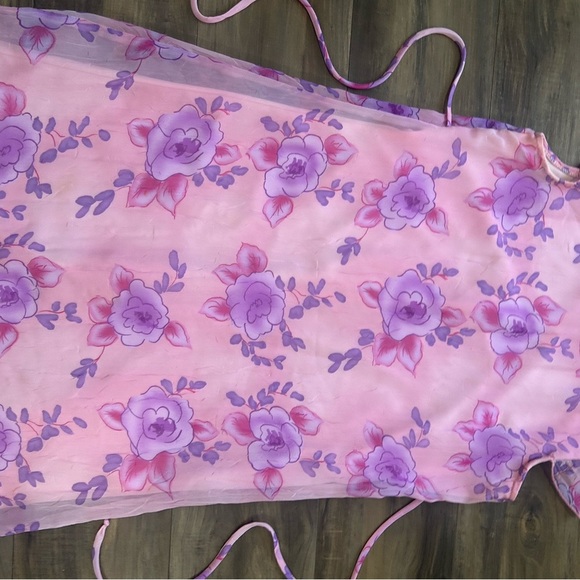 💗Pink Floral Dress with Purple Accents - Picture 2 of 5